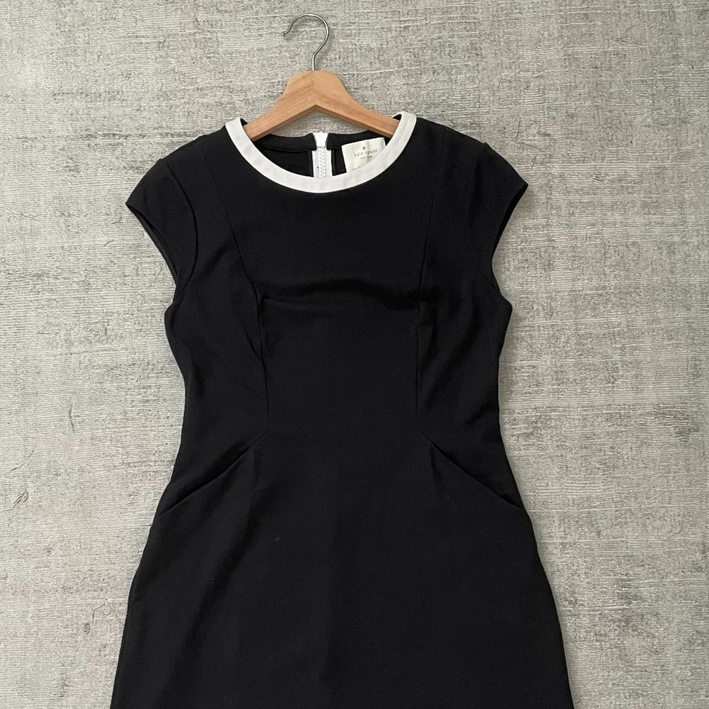 KATE SPADE Daria Mini Dress Black White Stretch, Size 4
